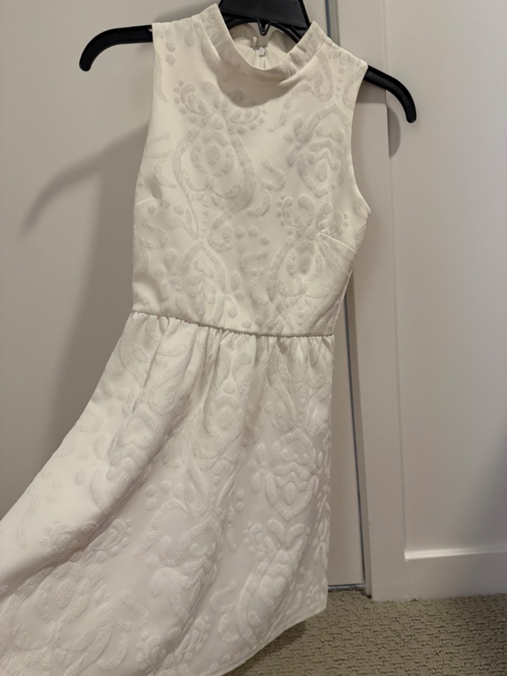 NWT Love Ady Ivory Textured Fit & Flare Dress | XS | Made in USA | Bridal Shower